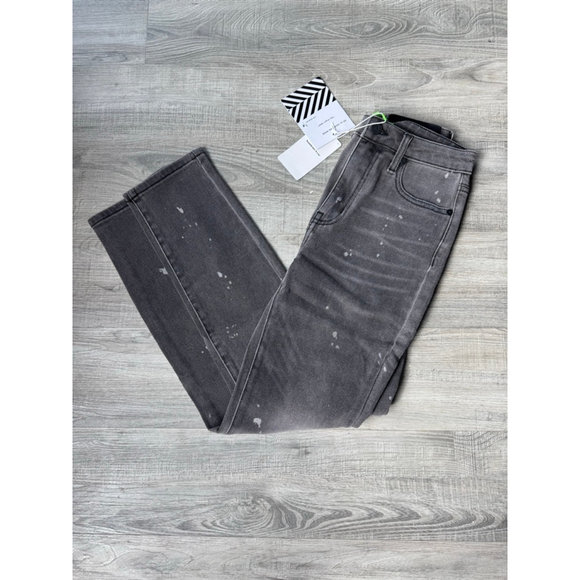 Sandrine Rose Polka Grey Straight Leg Jeans NWT Size 26 Modern Grunge Minimalist - Picture 2 of 9